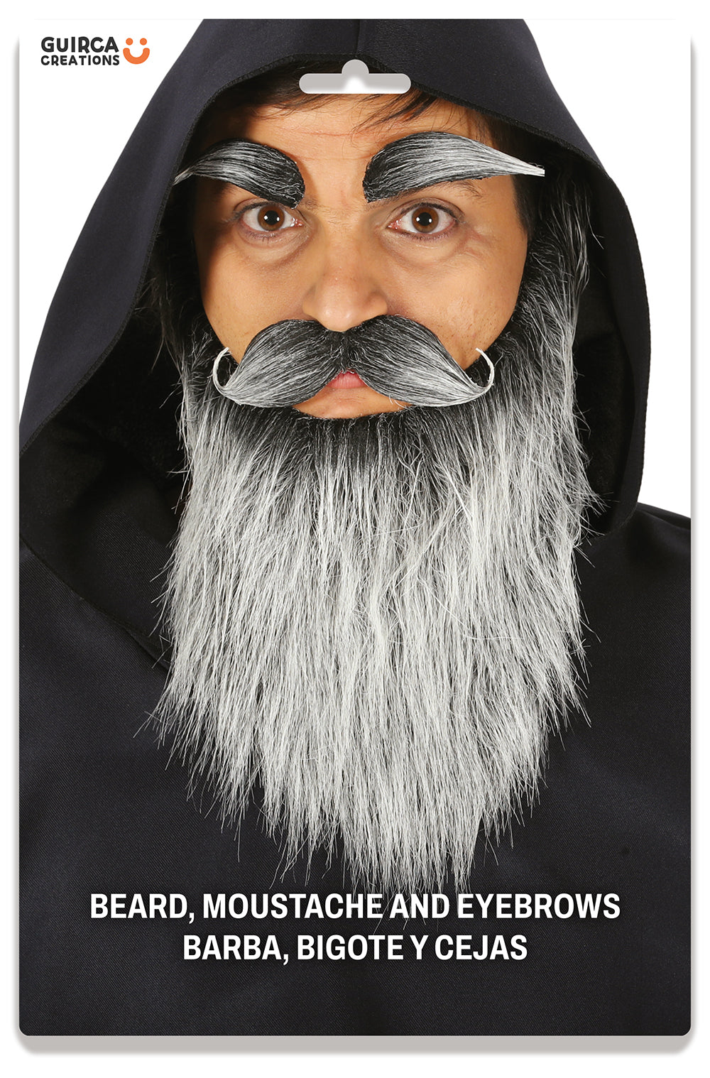 LONG GREY BEARD WITH MOUSTACHE AND EYE-B