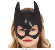 BLACK HALF BAT PVC MASK CHILD SIZE