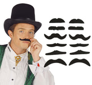 CARD: 12 ASSORTED ADHESIVE MOUSTACHES