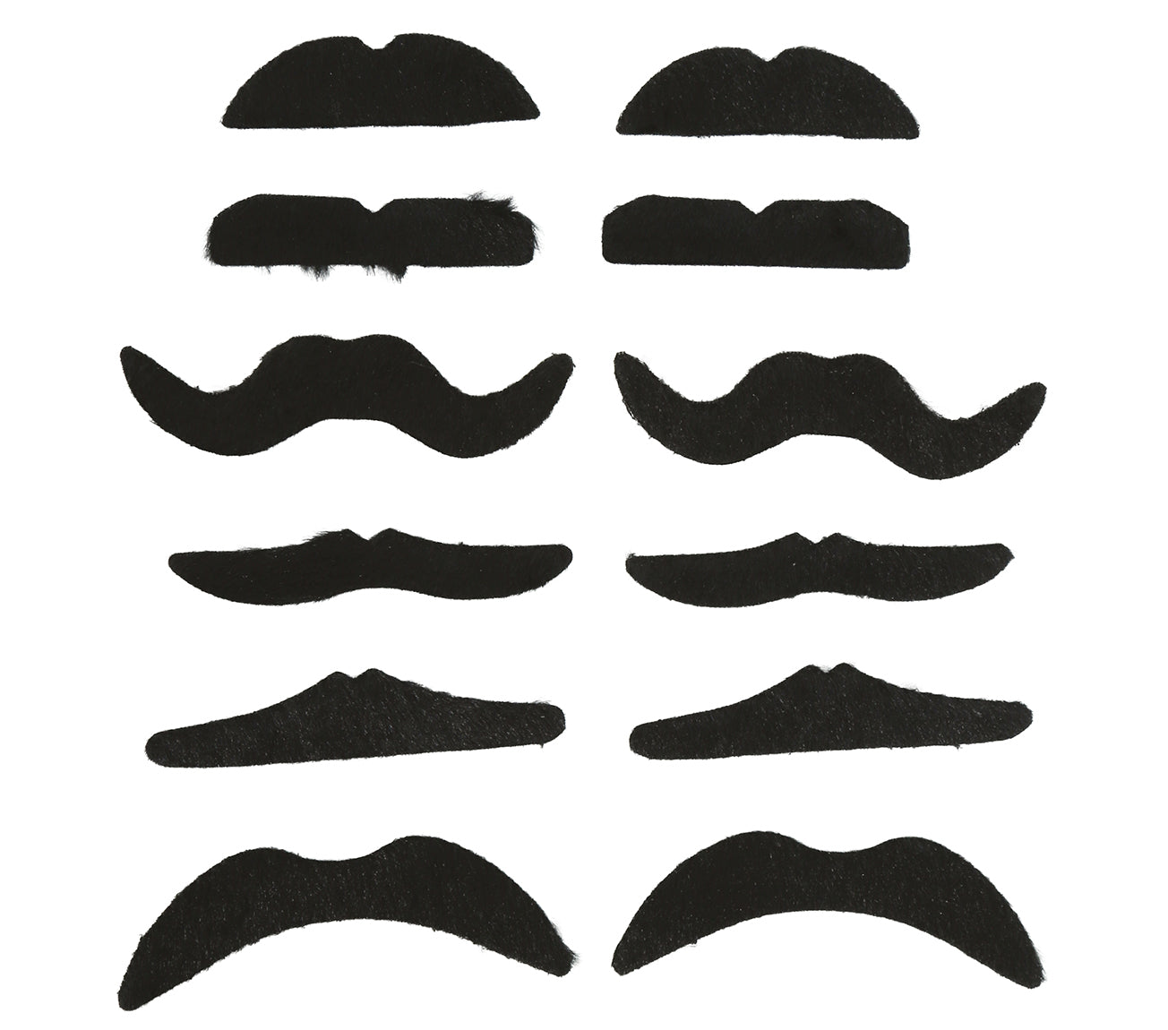 CARD: 12 ASSORTED ADHESIVE MOUSTACHES
