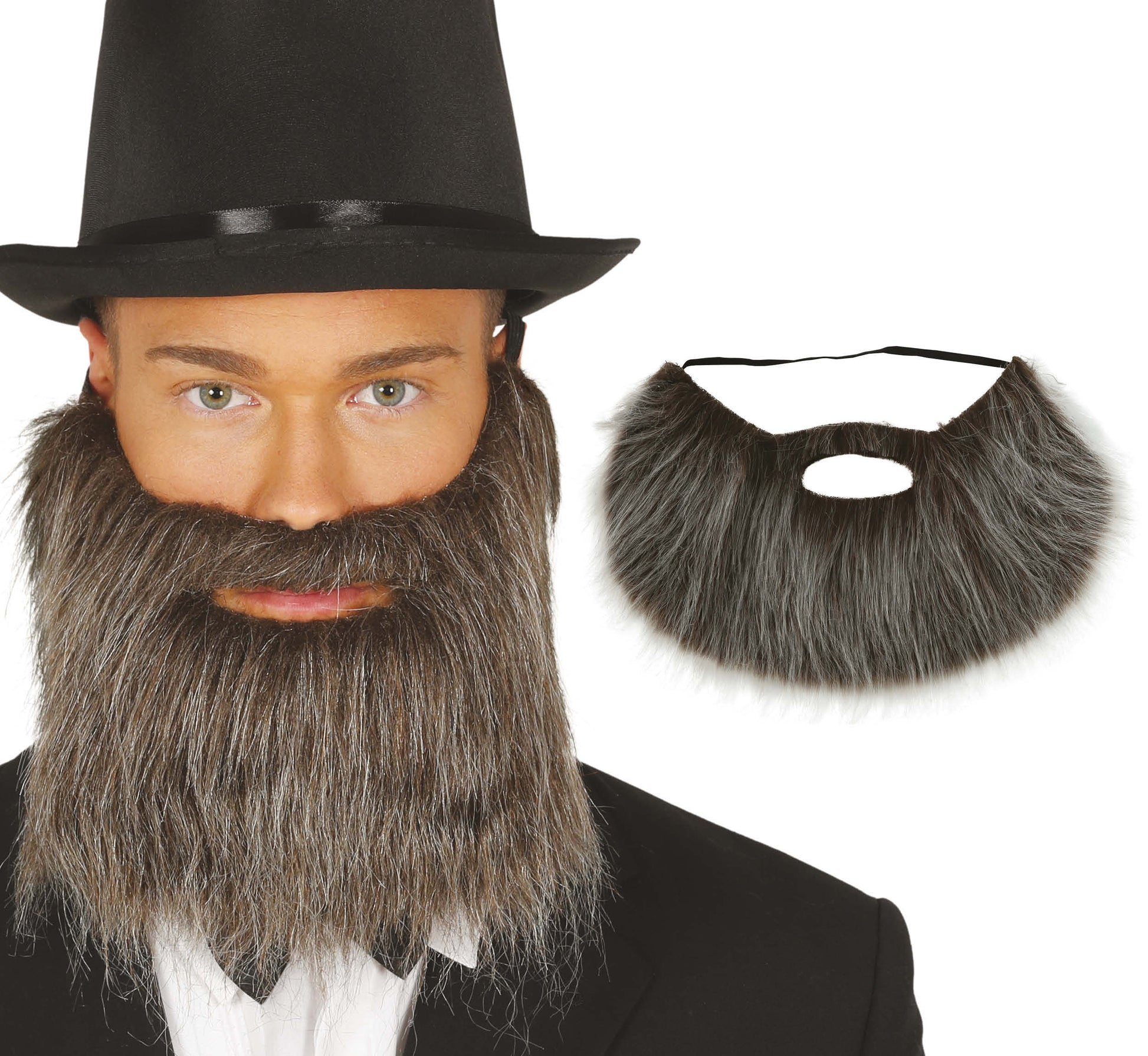 GREY BEARD AND MOUSTACHE WITH ELASTIC GU