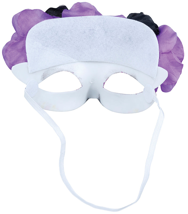 MASK CATRINA PURPLE AND BLACK FLOWERS
