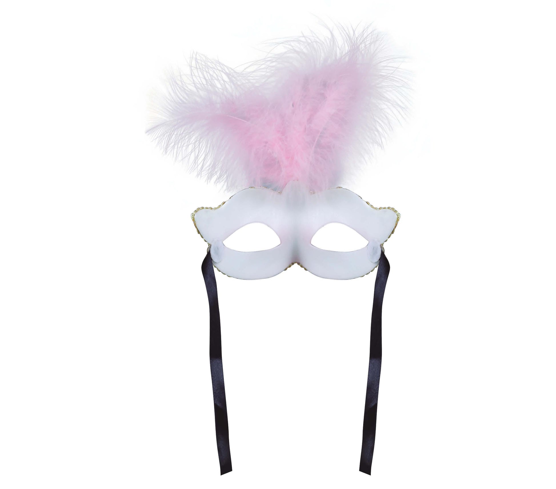 PINK MASK WITH FEATHER