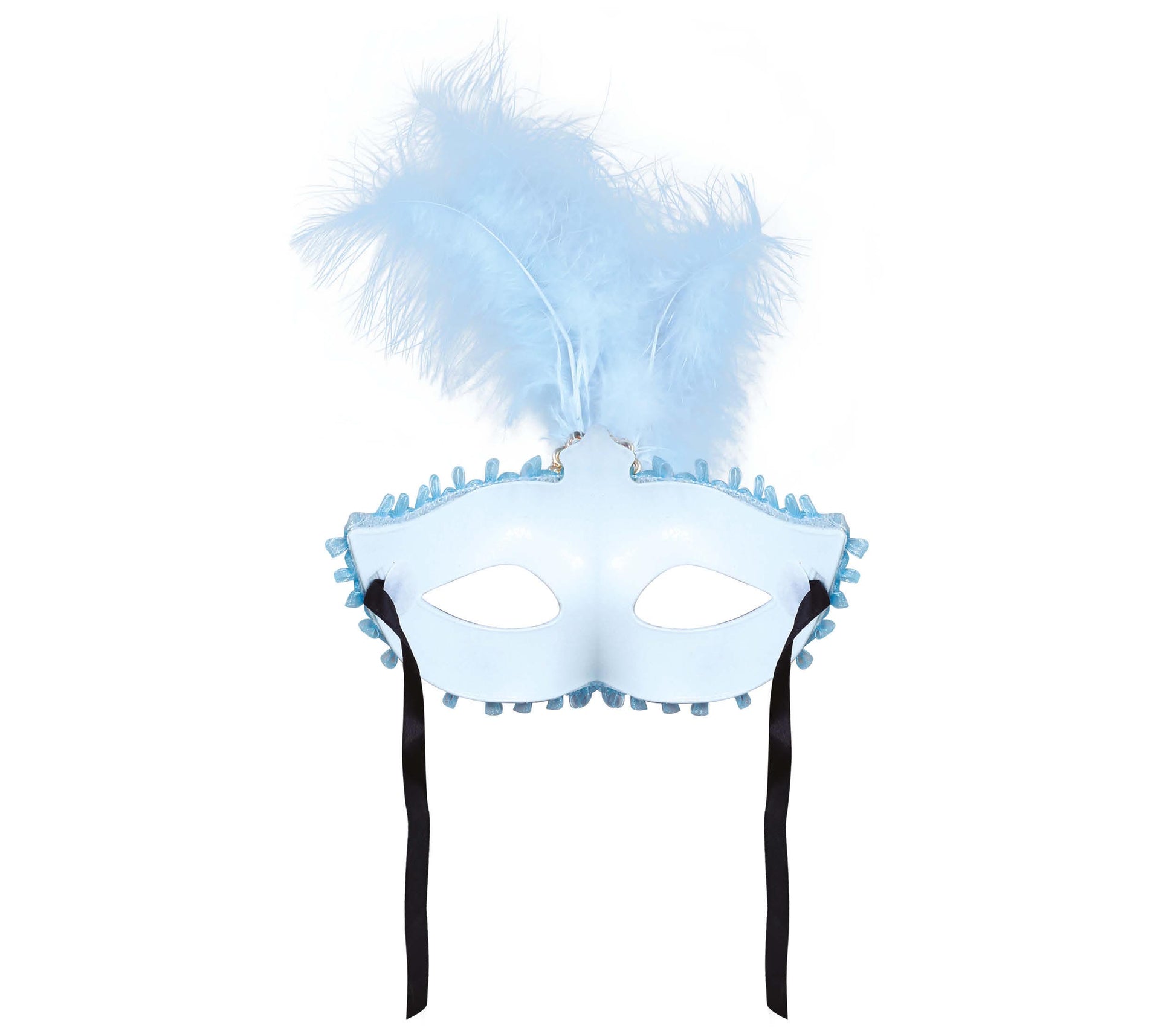 BLUE MASK WITH FEATHER