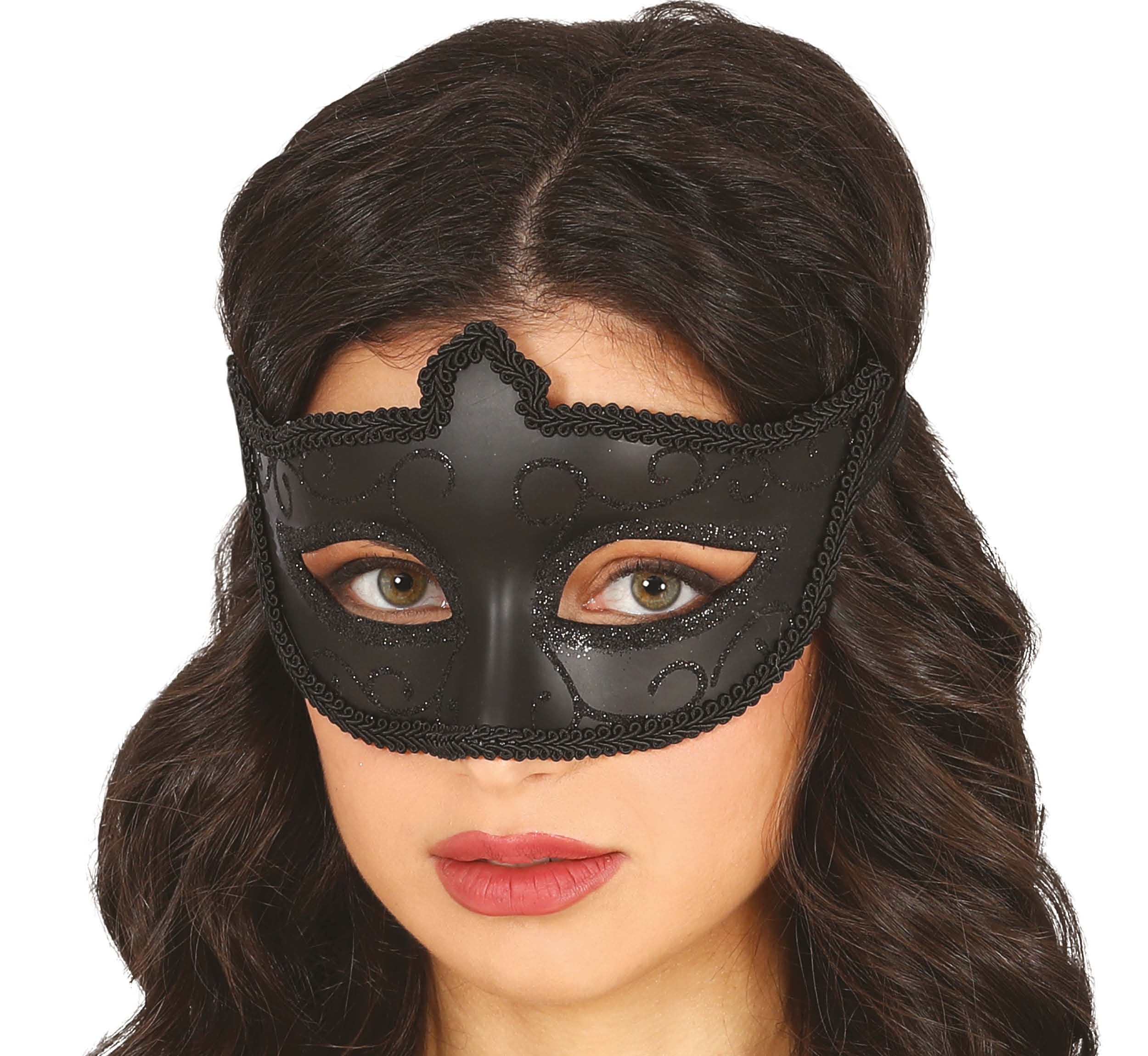 BLACK MASK WITH GLITTER