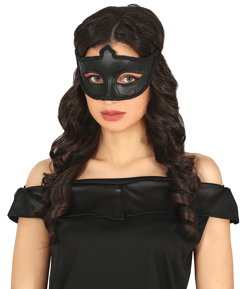 BLACK MASK WITH GLITTER