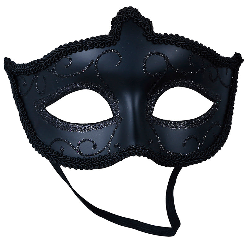 BLACK MASK WITH GLITTER