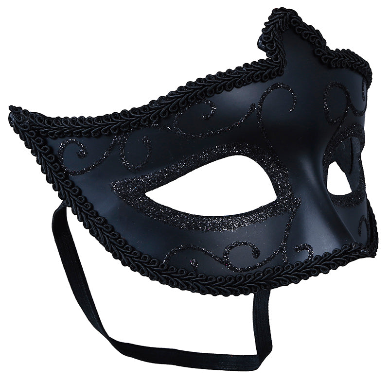 BLACK MASK WITH GLITTER