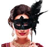 BLACK MASK WITH STICK, ADULT