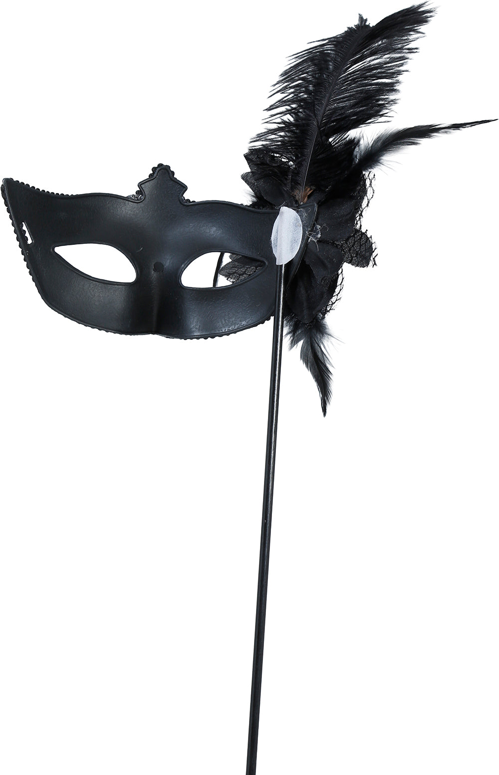 BLACK MASK WITH STICK, ADULT