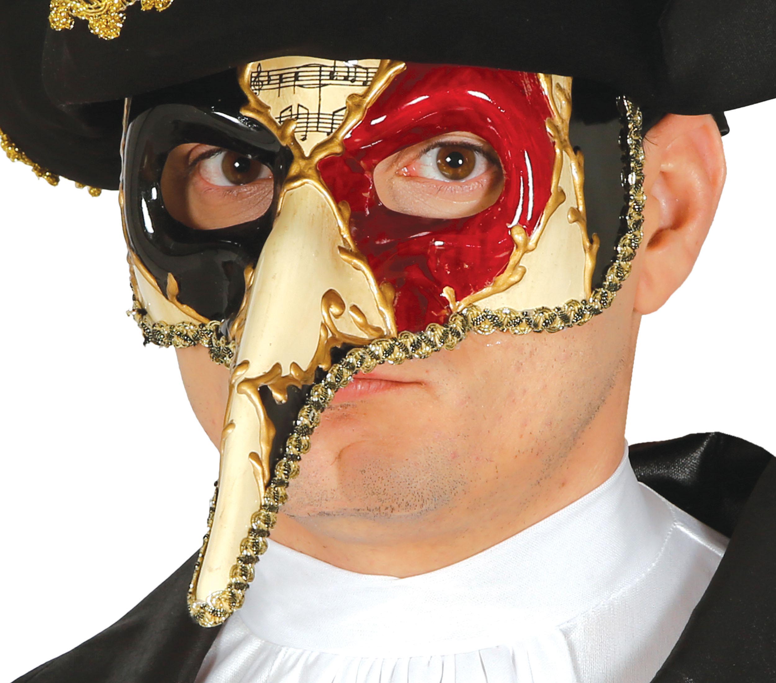 DECORATED VENETIAN MASK WITH NOSE AND SO