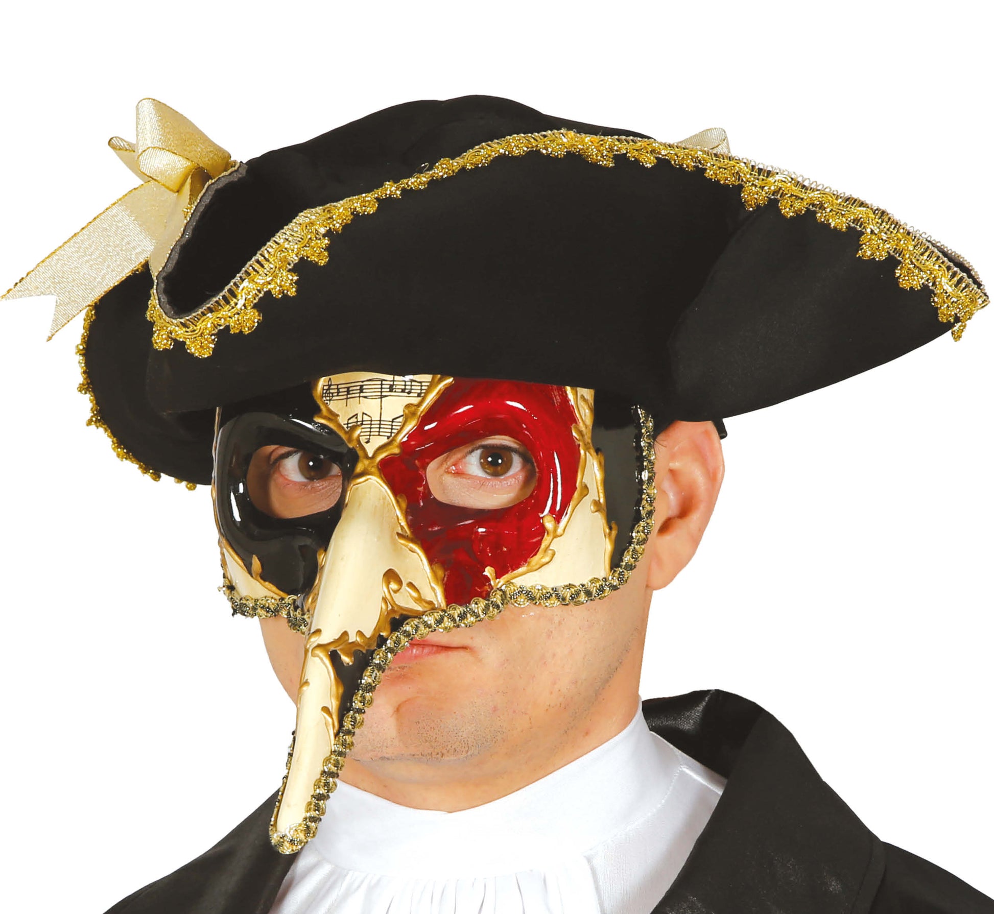 DECORATED VENETIAN MASK WITH NOSE AND SO