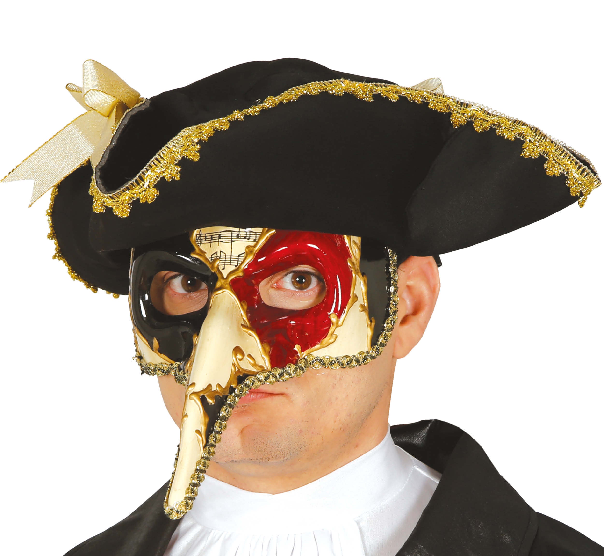 DECORATED VENETIAN MASK WITH NOSE AND SO