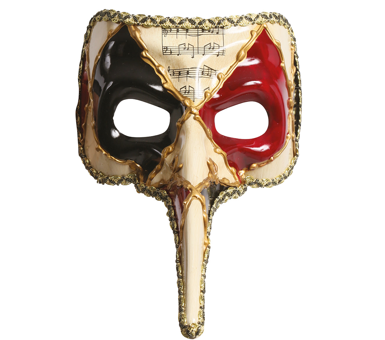 DECORATED VENETIAN MASK WITH NOSE AND SO