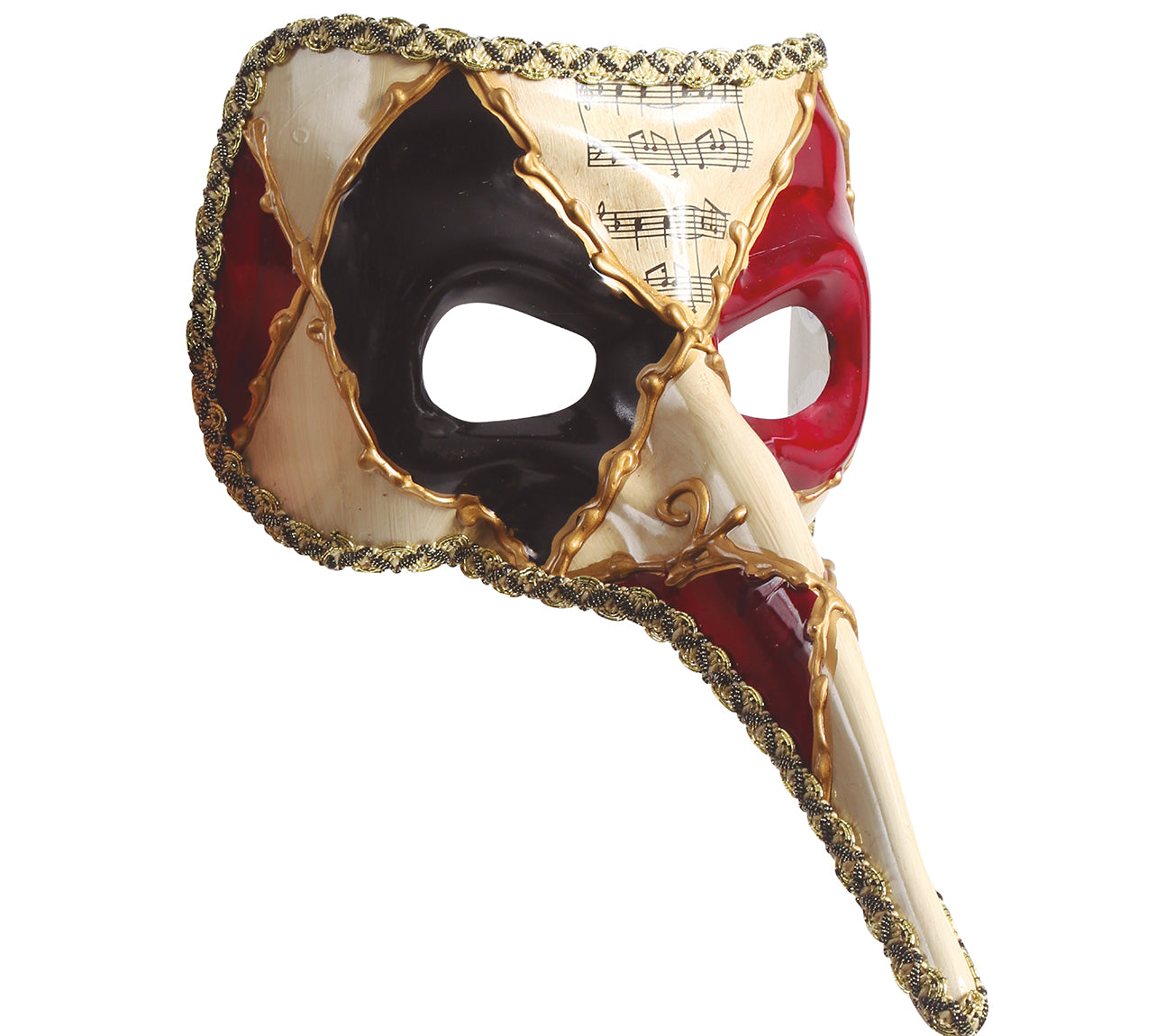 DECORATED VENETIAN MASK WITH NOSE AND SO