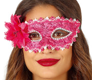 FUCHSIA MASK WITH FLOWERS