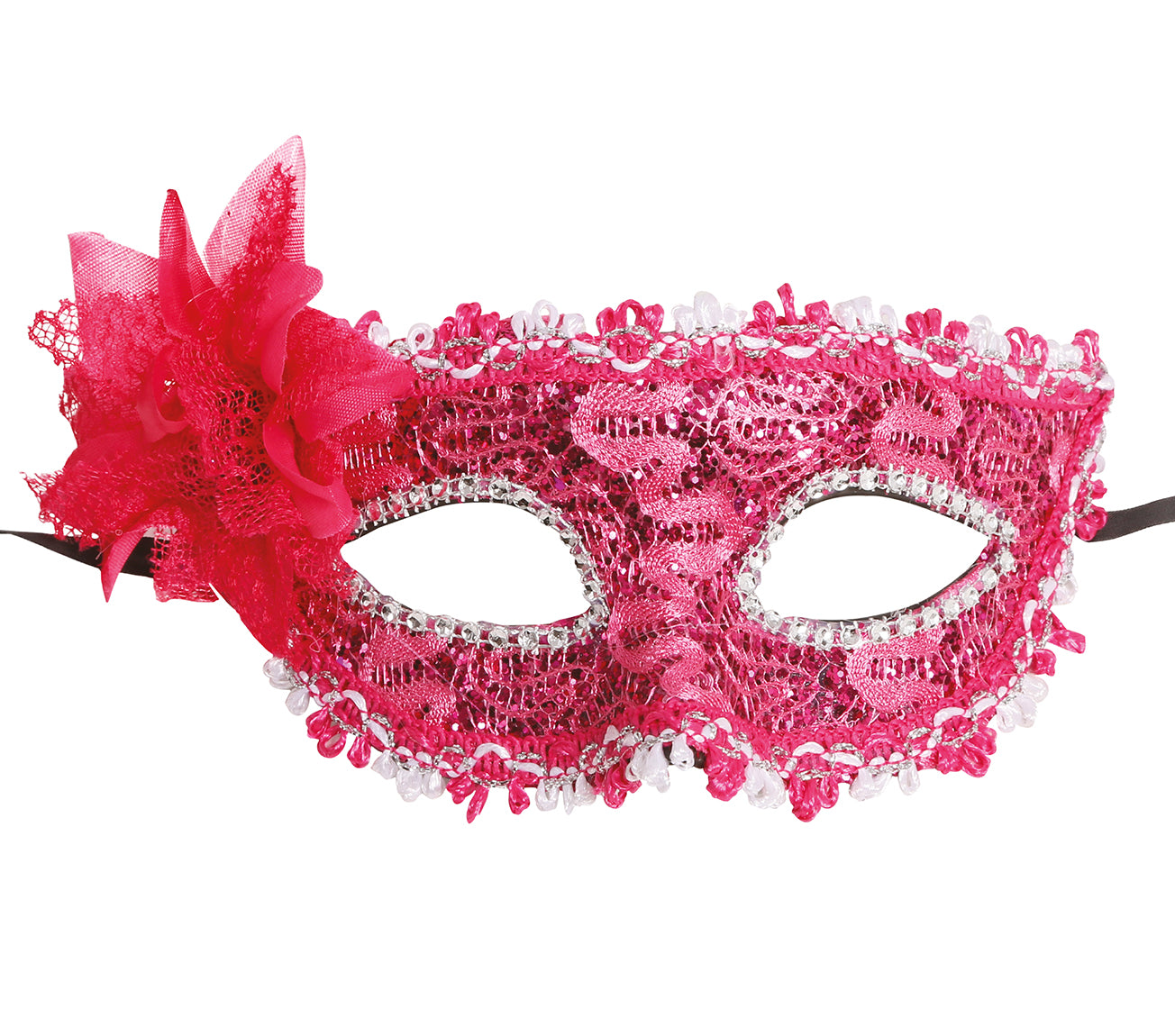 FUCHSIA MASK WITH FLOWERS