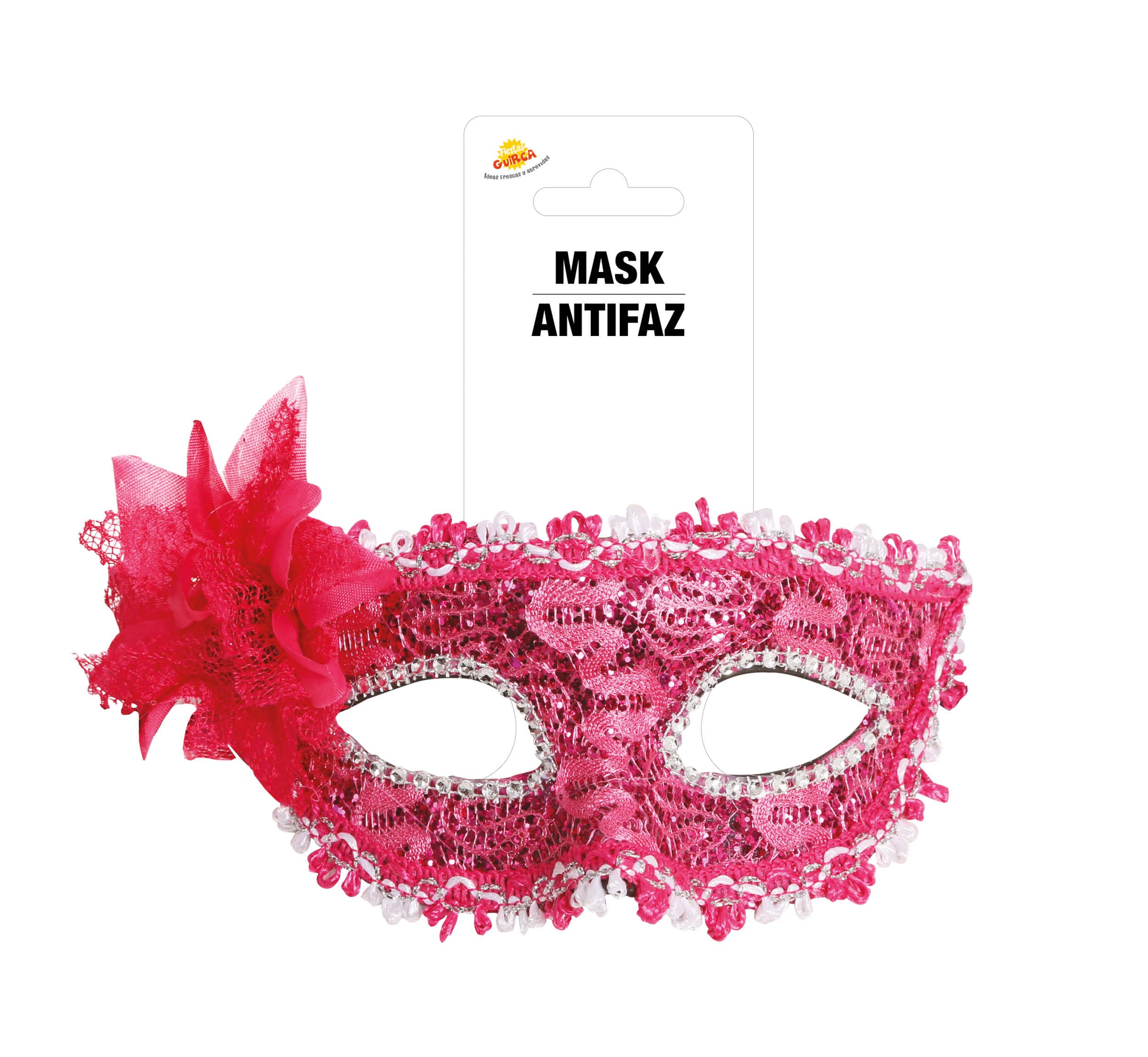 FUCHSIA MASK WITH FLOWERS
