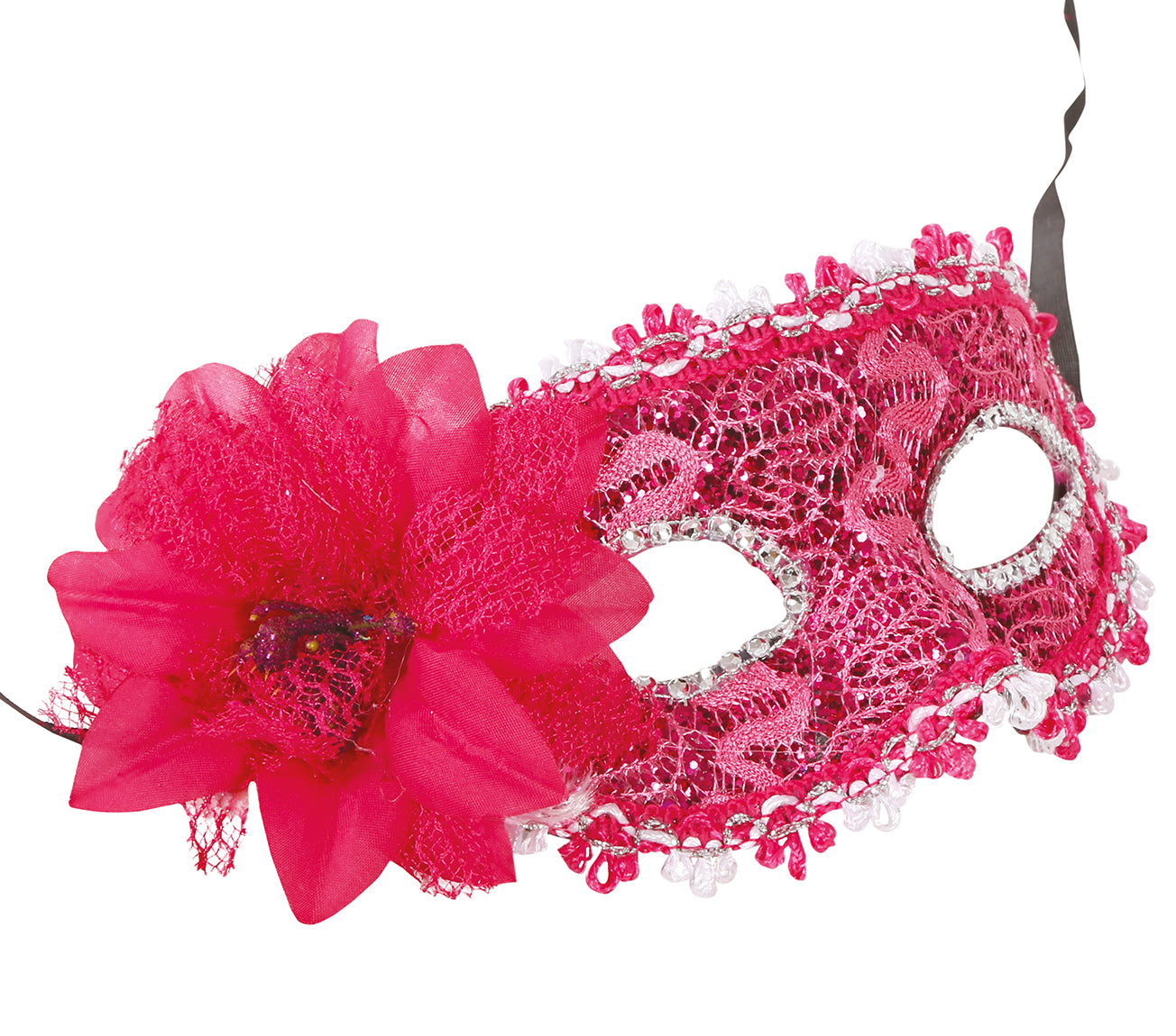 FUCHSIA MASK WITH FLOWERS