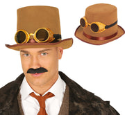 STEAMPUNK HAT WITH GLASSES, VELVET