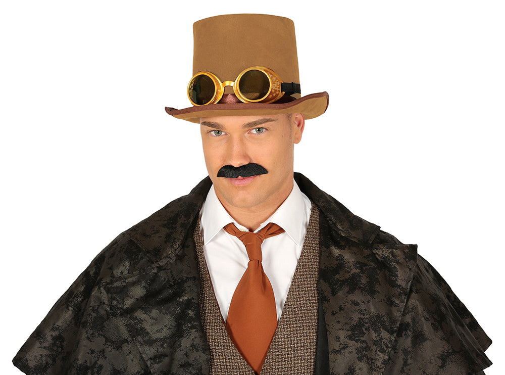 STEAMPUNK HAT WITH GLASSES, VELVET