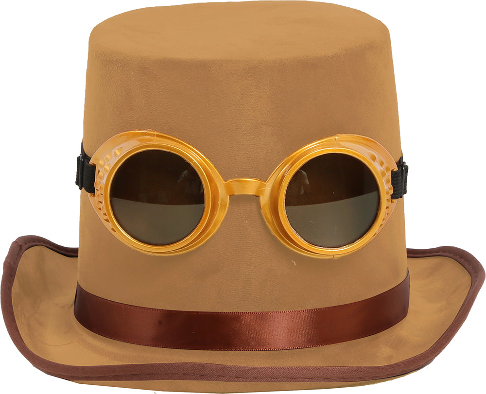 STEAMPUNK HAT WITH GLASSES, VELVET