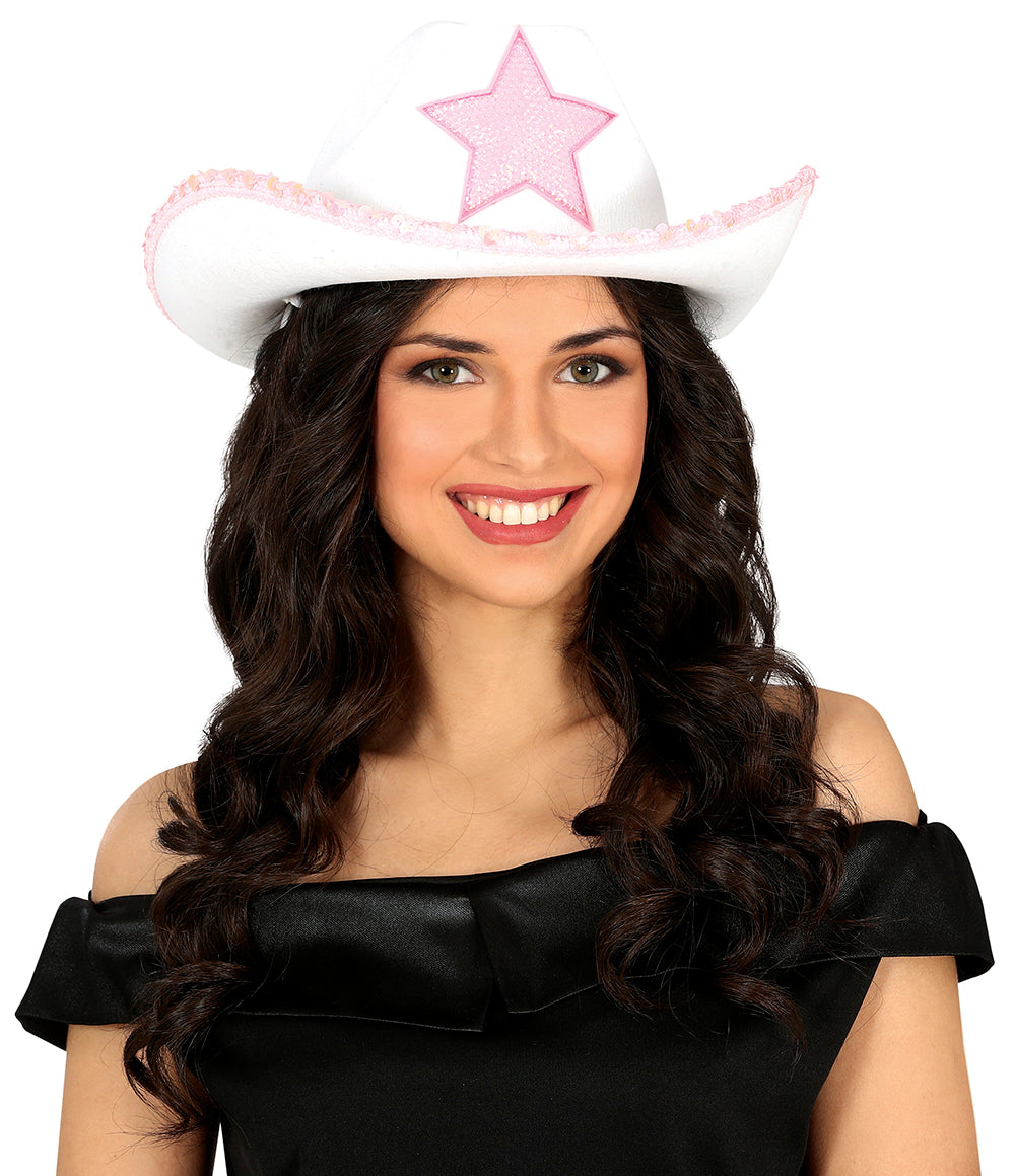 WHITE COWBOY HAT WITH STAR