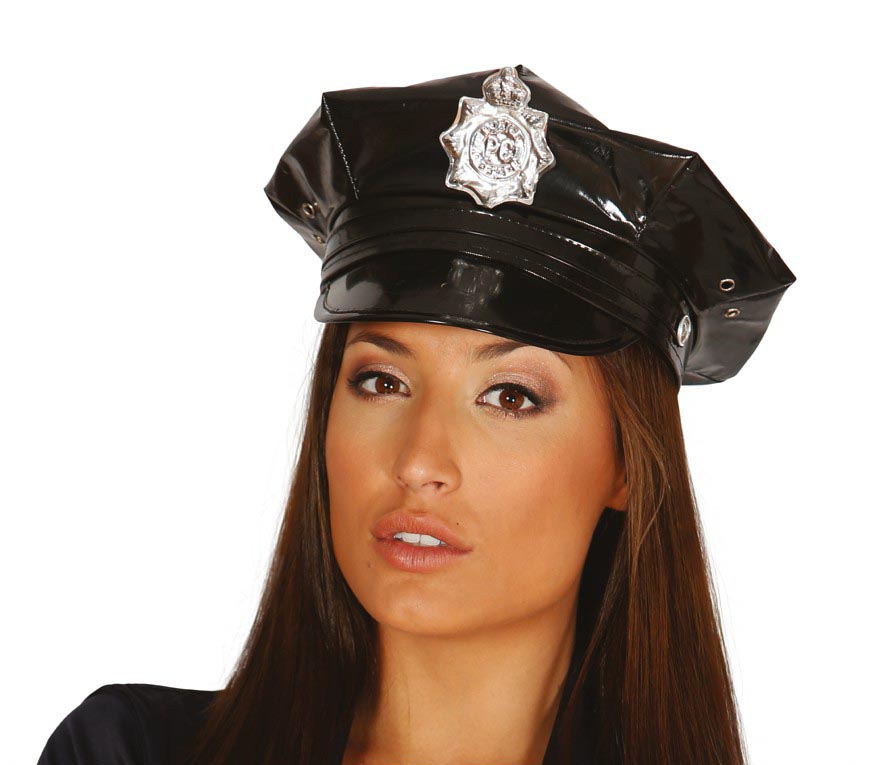 VINYL POLICE HAT WITH BADGE