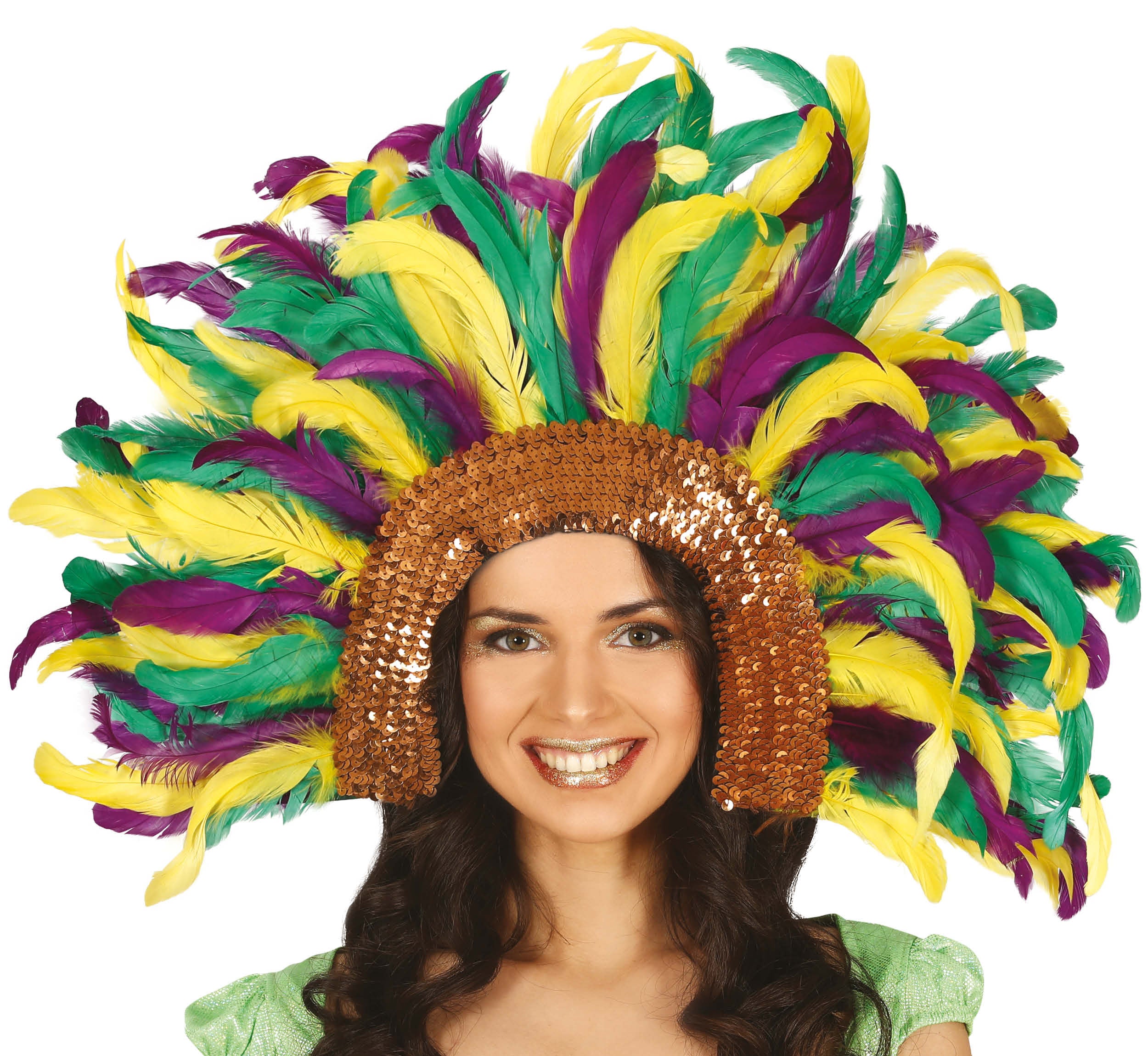 MULTICOLORED FEATHERS HEADDRESS