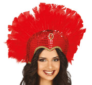 RED FEATHERS HEADDRESS