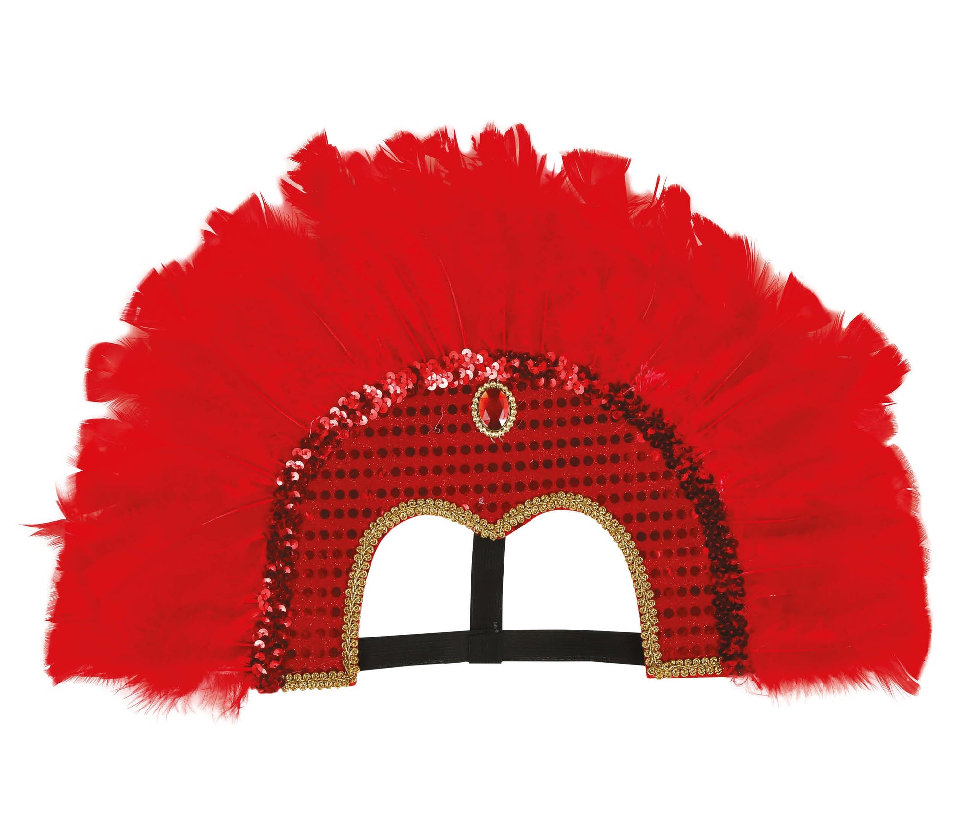 RED FEATHERS HEADDRESS