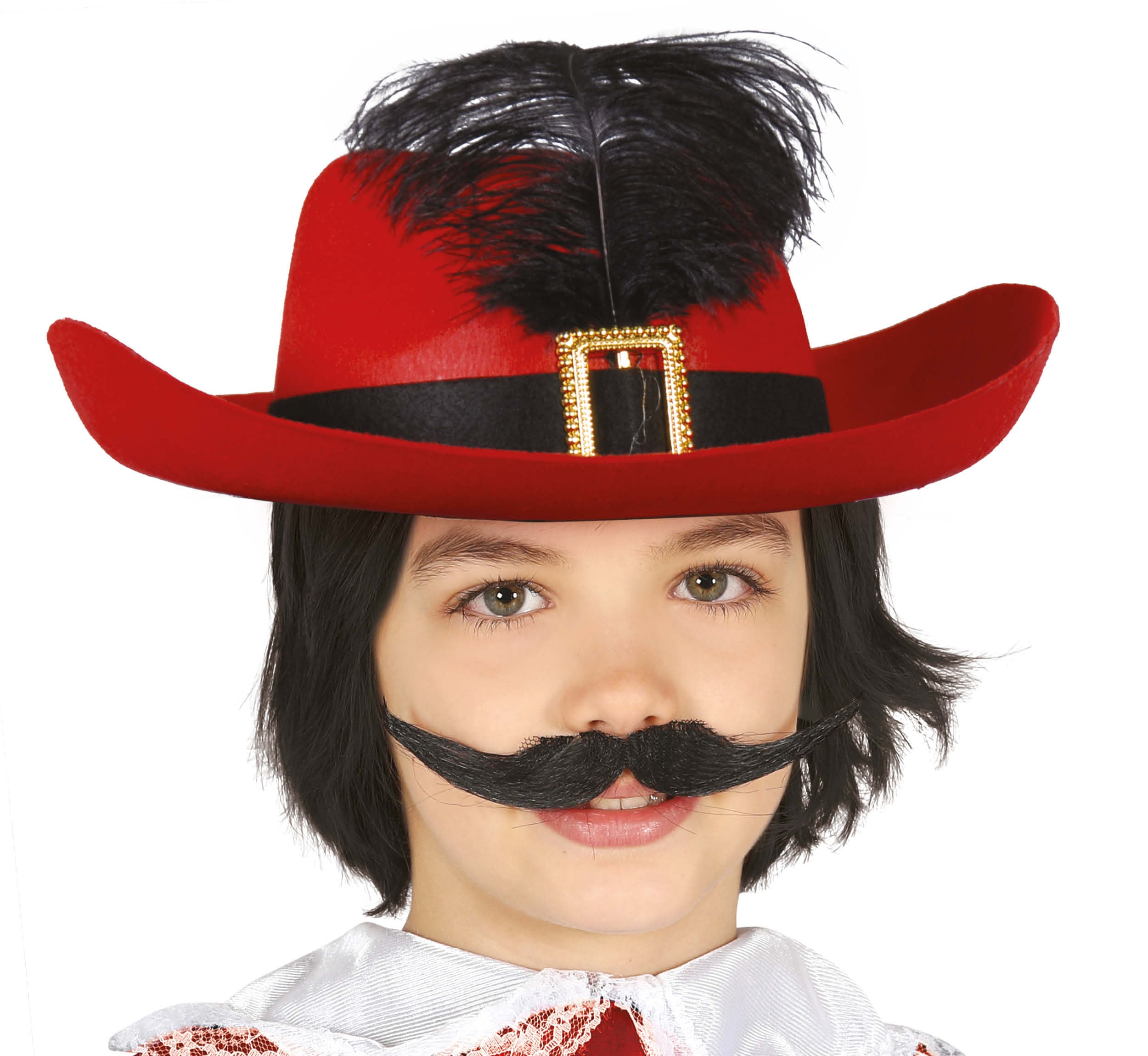 CHILDREN'S RED FELT MUSKETEER HAT