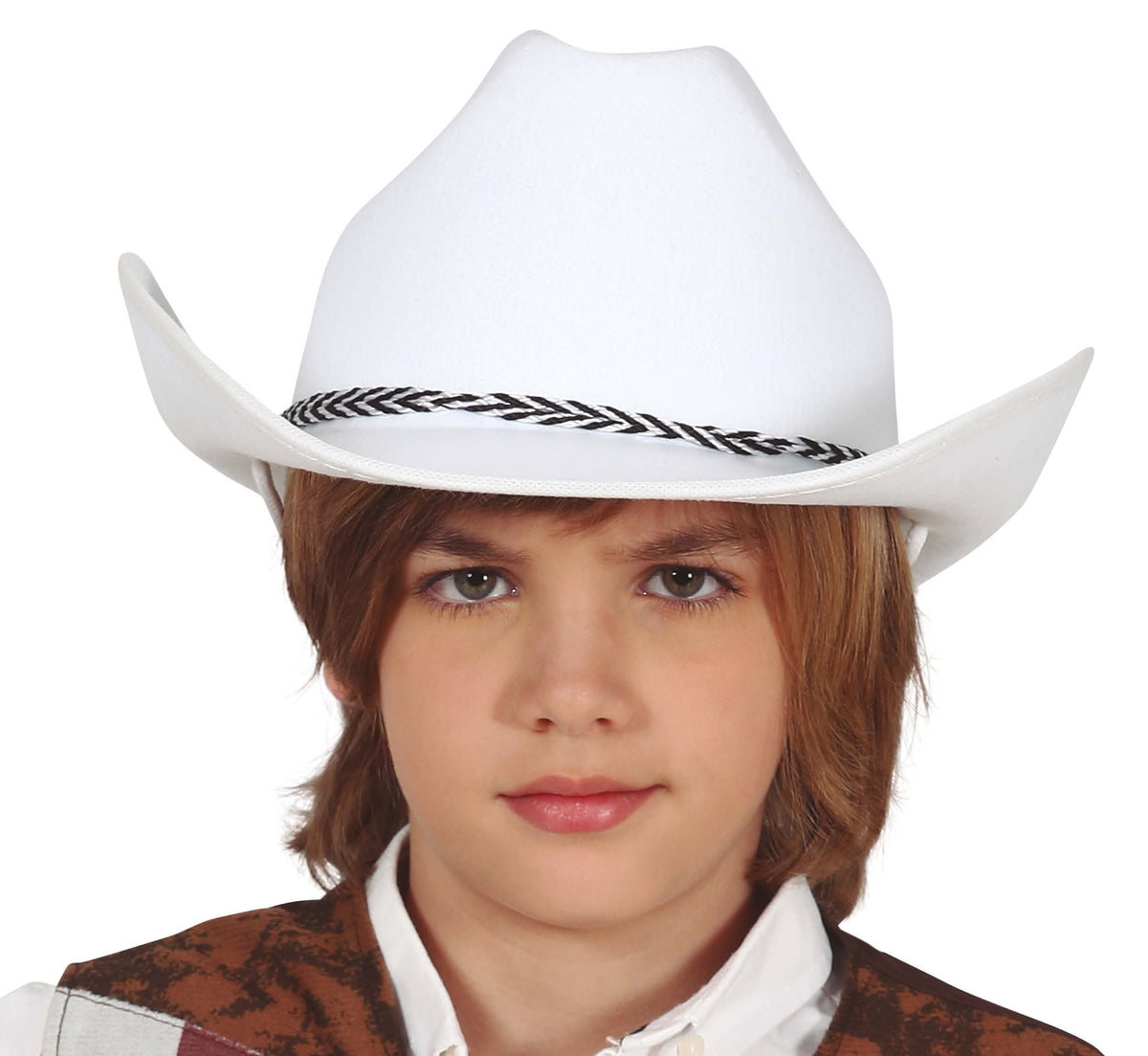 CHILDREN'S WHITE FELT COWBOY HAT