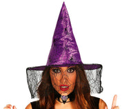 LILAC WITCH HAT WITH VEIL