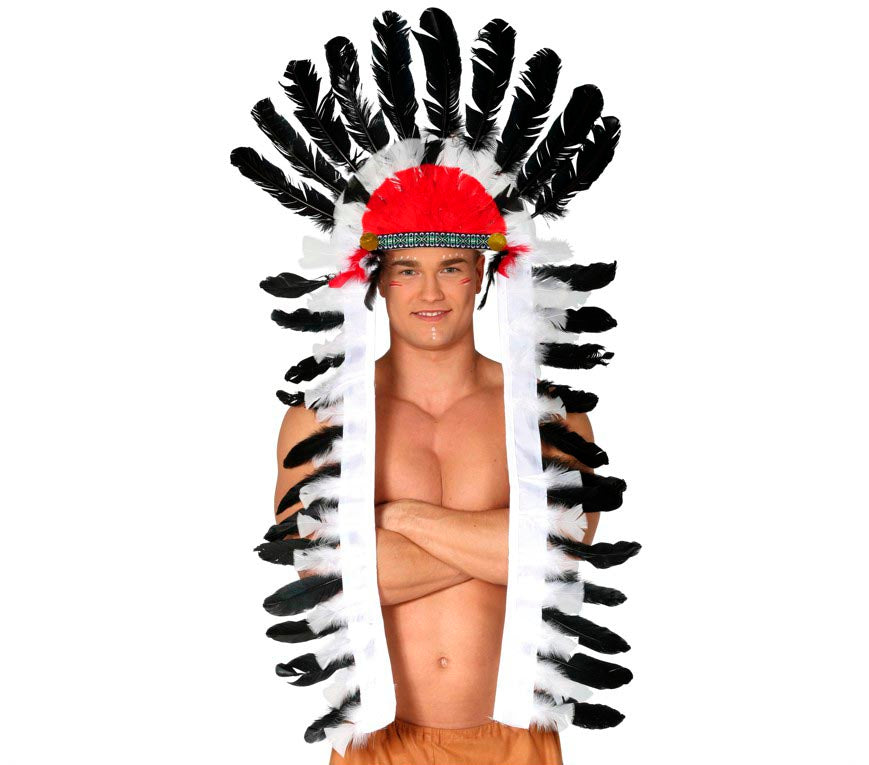 INDIAN FEATHER HEADDRESS, 116 CM