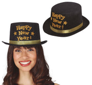 BLACK "HAPPY NEW YEAR" TOP HAT