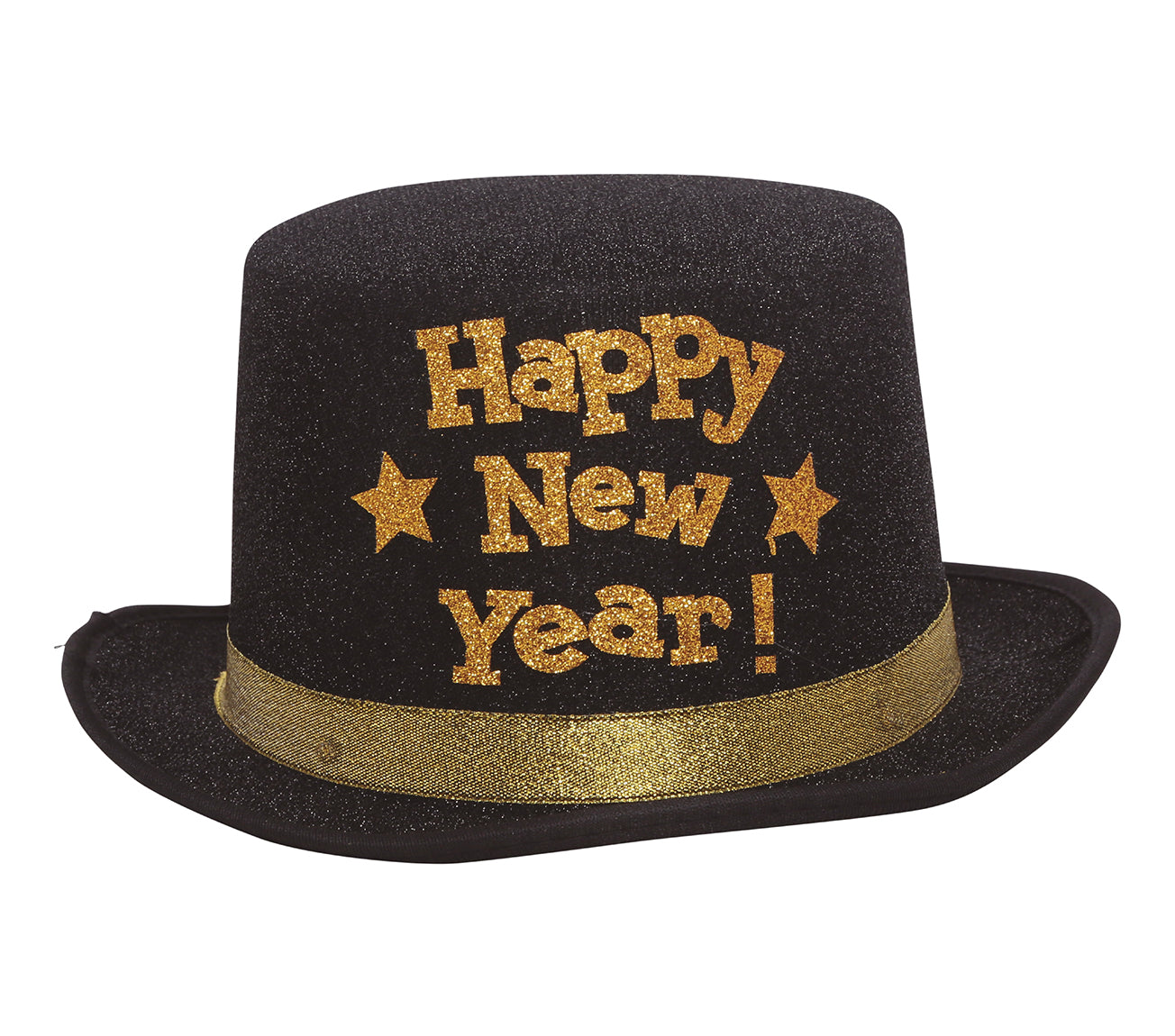 BLACK "HAPPY NEW YEAR" TOP HAT