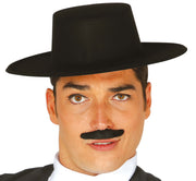 BLACK FLOCKED FLAMENCO HAT