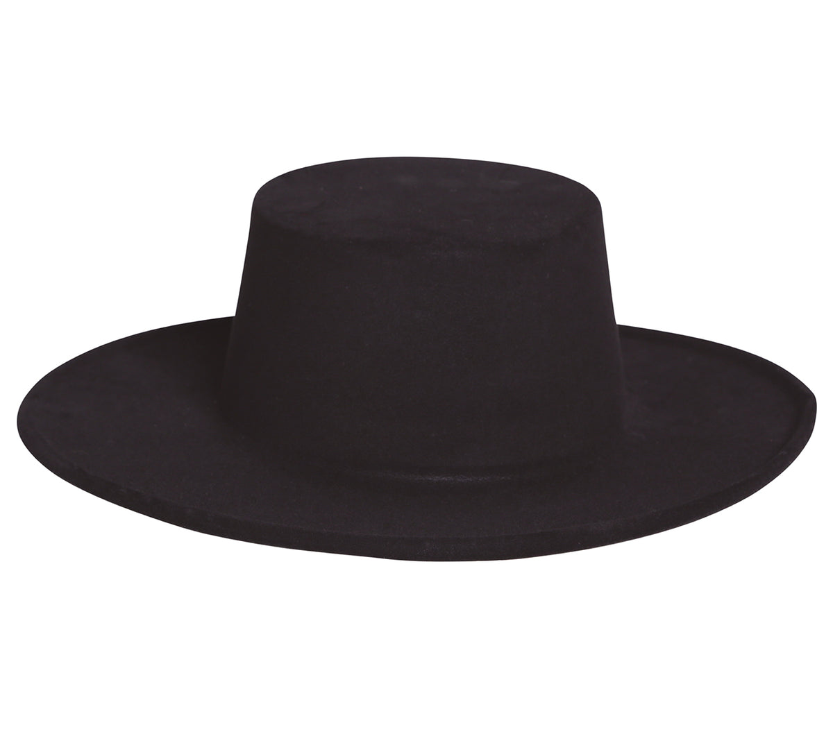 BLACK FLOCKED FLAMENCO HAT