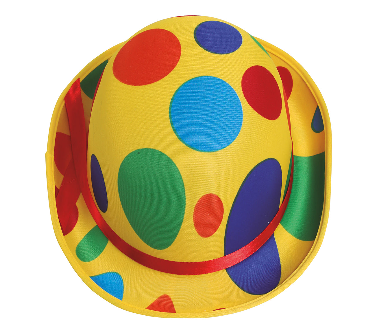 SPOTTED CLOWN BOWLER HAT HIGH QUALITY
