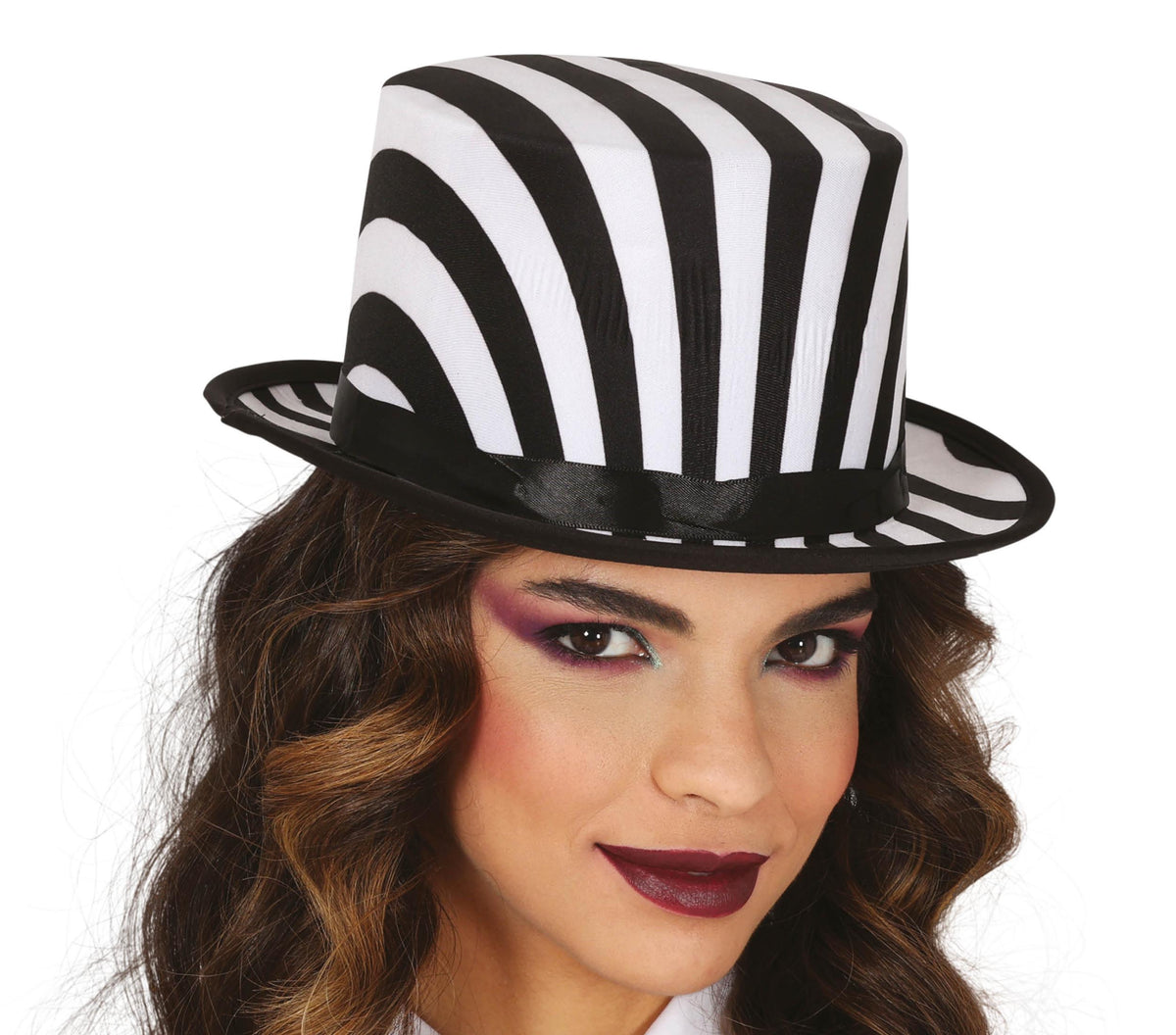BLACK AND WHITE STRIPED HAT