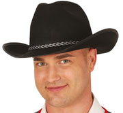 BLACK FELT COWBOY HAT
