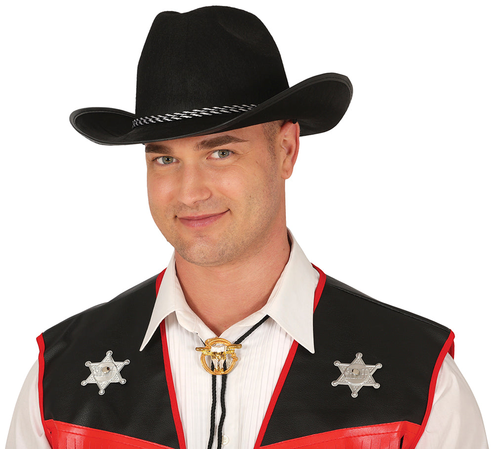 BLACK FELT COWBOY HAT