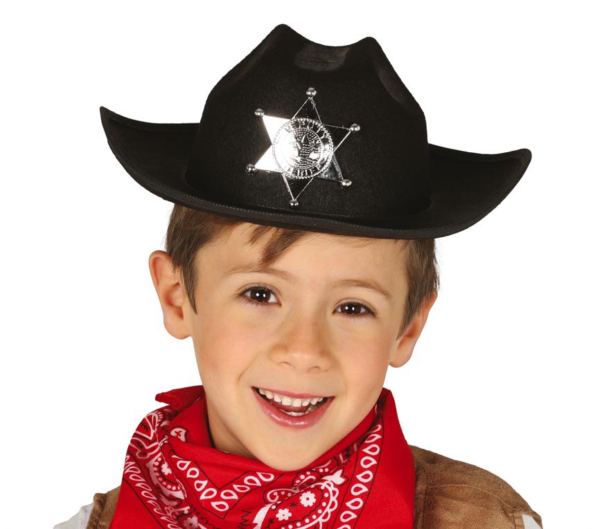 CHILD’S BLACK FELT SHERIFF HAT