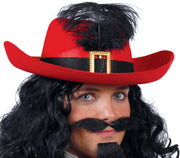 RED FELT MUSKETEER HAT
