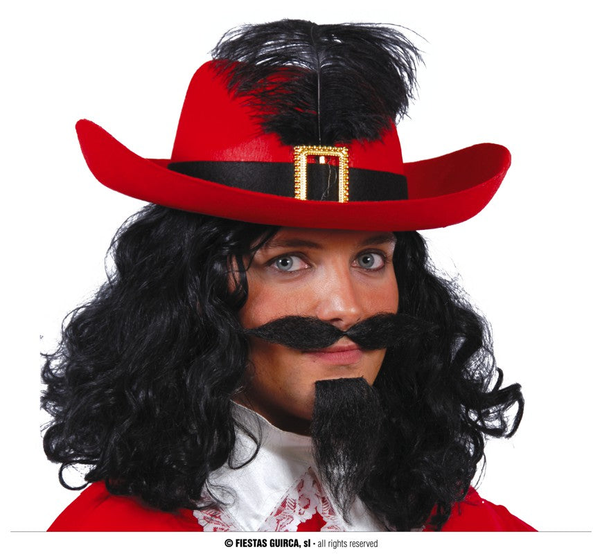 RED FELT MUSKETEER HAT