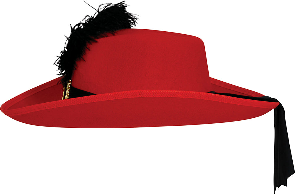 RED FELT MUSKETEER HAT