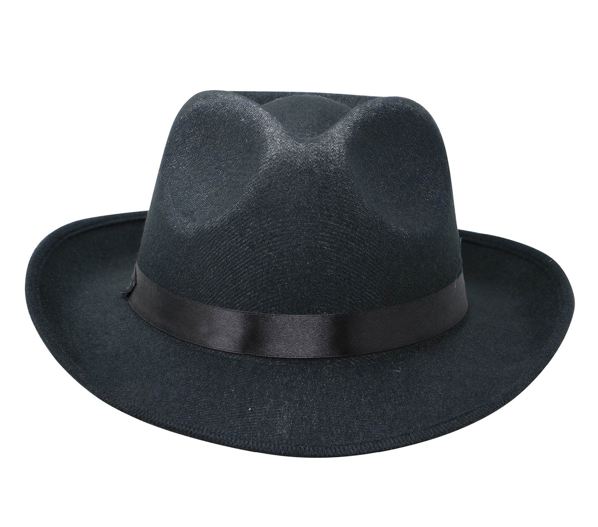 BLACK FABRIC GANGSTER HAT