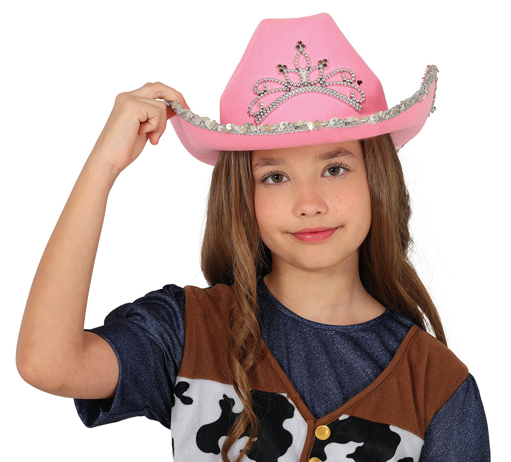 PINK FELT COWBOY HAT, CHILDREN