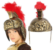 HELMET ROMAN CHILDREN GOLD WITH FEATHER